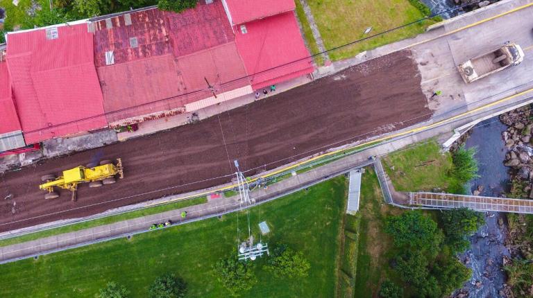 Obras de reconstrucción total de calle La Rusia Obras de mejoramiento de vías cantonales