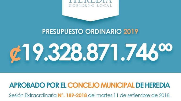 Concejo Municipal aprueba Presupuesto Ordinario 2019 Concejo Municipal aprueba Presupuesto Ordinario 2019