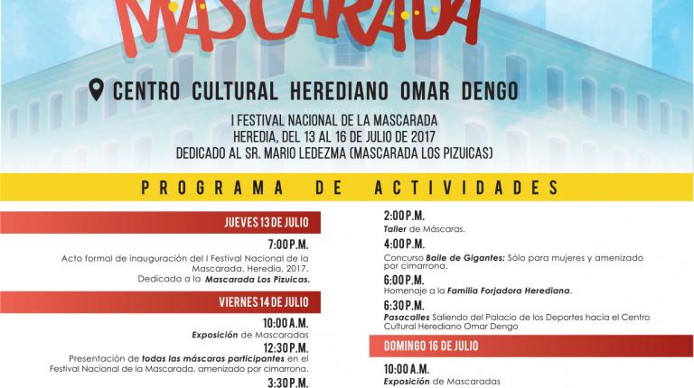 Festival de la Mascarada se llenó de máscaras y cimarronas Actividad que pretende resaltar la tradicional mascarada costarricense y posicionarla como referente en la cultura del cantón de Heredia.