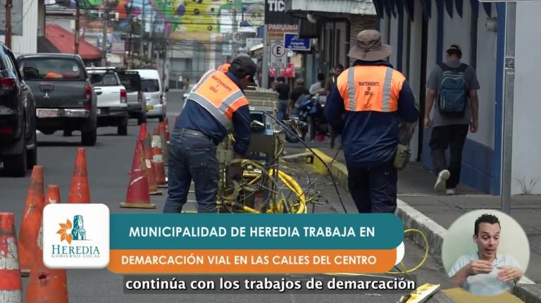 Embedded thumbnail for Trabajos de demarcación en las principales calles del centro de Heredia.