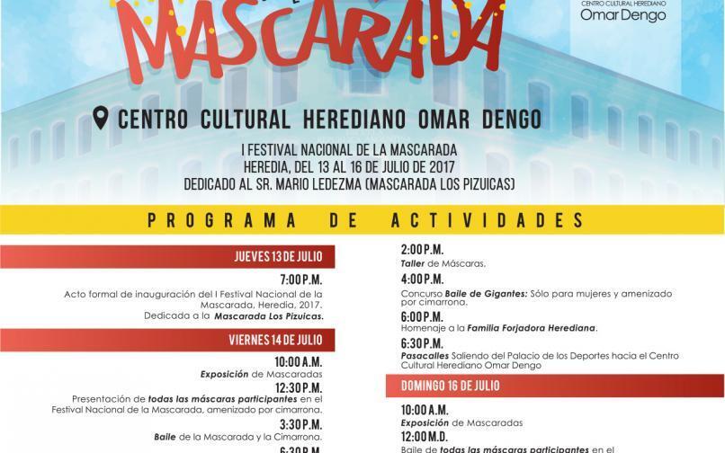 Festival de la Mascarada se llenó de máscaras y cimarronas Actividad que pretende resaltar la tradicional mascarada costarricense y posicionarla como referente en la cultura del cantón de Heredia.